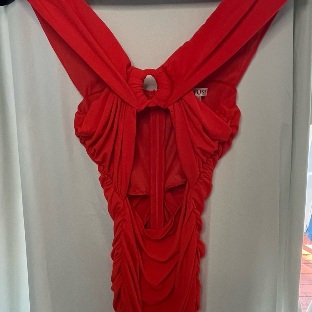 XS Orange scrunch dress